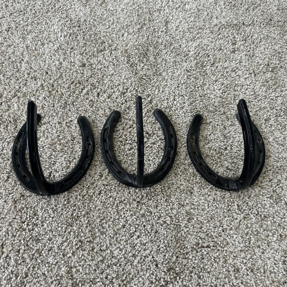 GUN rustic wall RACK horseshoe western hanger coat curtain 3 piece set Black